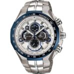 Casio Edifice Chronograph Watch for Men White Dial with Silver Stainless steel Strap EF-554D-7AVDF