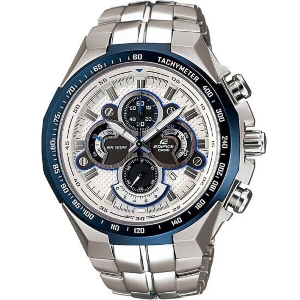 Casio Edifice Chronograph Watch for Men White Dial with Silver Stainless steel Strap EF-554D-7AVDF