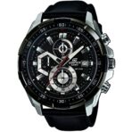 Casio Edifice Chronograph Watch for Men Black Dial with Black Leather Belt EFR-539L-1AV