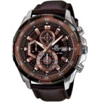 Casio Edifice Chronograph Watch for Men Brown Dial with Brown Leather Strap EFR-539L-5AV