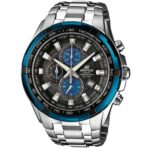 Casio Edifice Chronograph Watch for Men Black Dial with Silver Stainless steel Strap EF-539D-1A2V