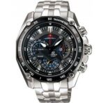 Casio Edifice Chronograph Watch for Men Black Dial with Silver Stainless steel Strap EF-550RBSP-1AV