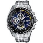 Casio Edifice Chronograph Watch for Men Blue Dial with Silver Stainless steel Strap EF-543D-2AV