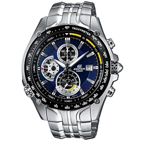 Casio Edifice Chronograph Watch for Men Blue Dial with Silver Stainless steel Strap EF-543D-2AV