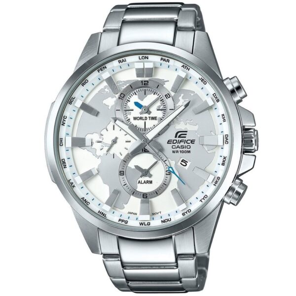 Casio Edifice Chronograph Watch for Men Silver Dial with Silver Stainless steel Strap EFR-303D-7AV