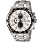 Casio Edifice Chronograph Watch for Men White Dial with Silver Stainless steel Strap EF-539D-7AV