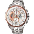 Casio Edifice Chronograph Watch for Men White Dial with Silver Stainless steel Strap EF-558D-7AV
