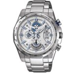 Casio Edifice Chronograph Watch for Men White Dial with Silver Stainless steel Strap EFR-523D-7AV