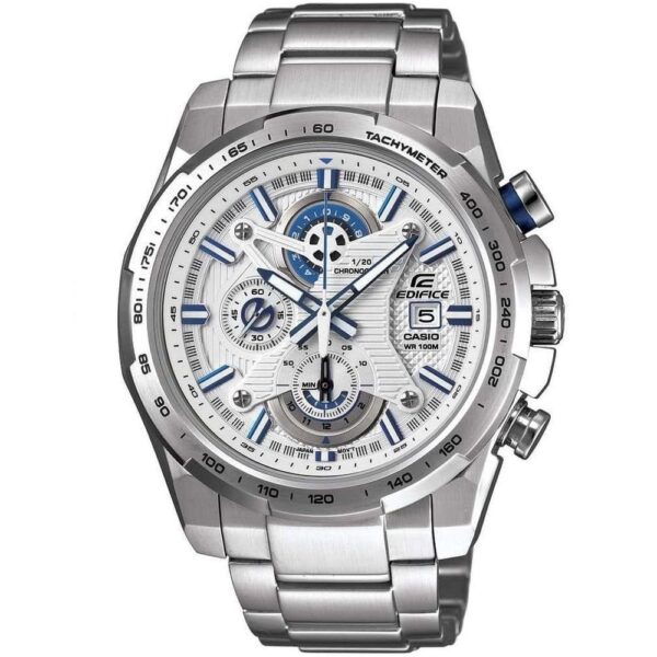 Casio Edifice Chronograph Watch for Men White Dial with Silver Stainless steel Strap EFR-523D-7AV