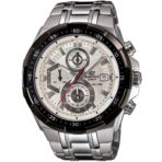 Casio Edifice Chronograph Watch for Men White Dial with Silver Stainless steel Strap EFR-539D-7AV