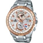Casio Edifice Chronograph Watch for Men White Dial with Silver Stainless steel Strap EFR-550D-7AV