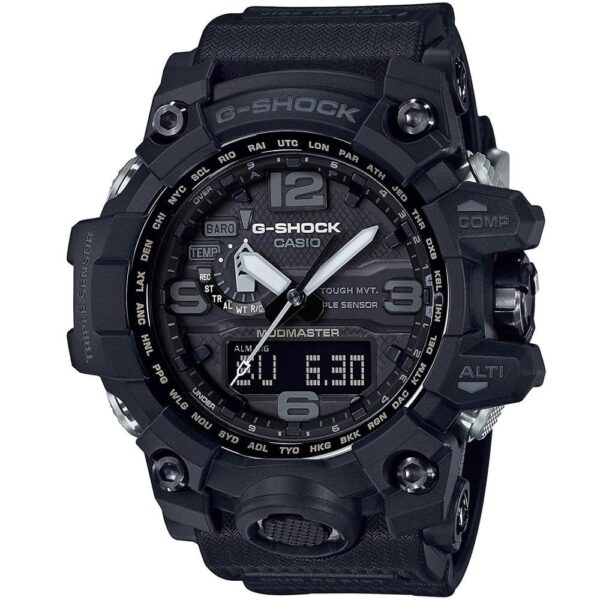 Casio G-Shock Chronograph Watch for Men Black Dial with Black Resin Strap GWG-1000-1A1