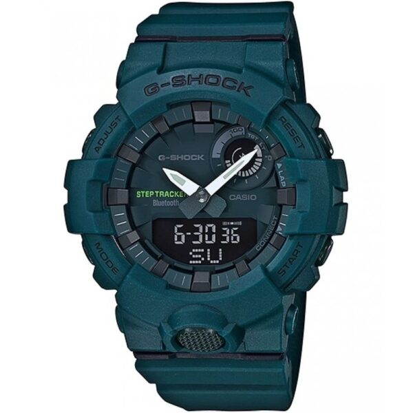 Casio G-Shock Chronograph Watch for Men Green Dial with Green Resin Strap GBA-800-3A