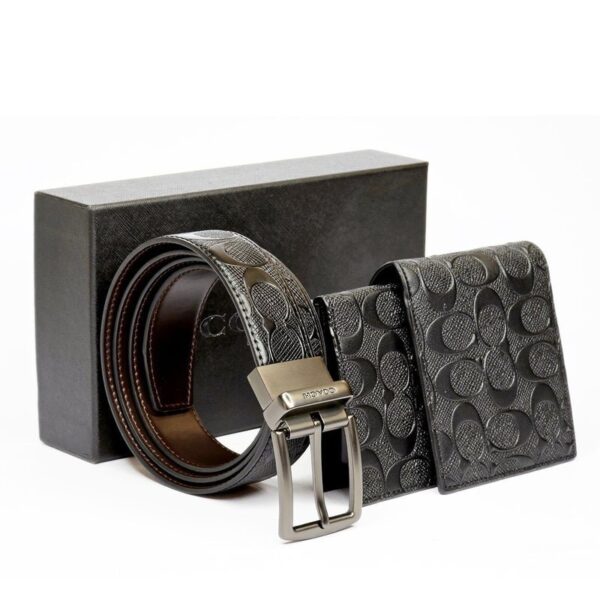 Coach Signature Wallet & Reversible Belt Set For Men