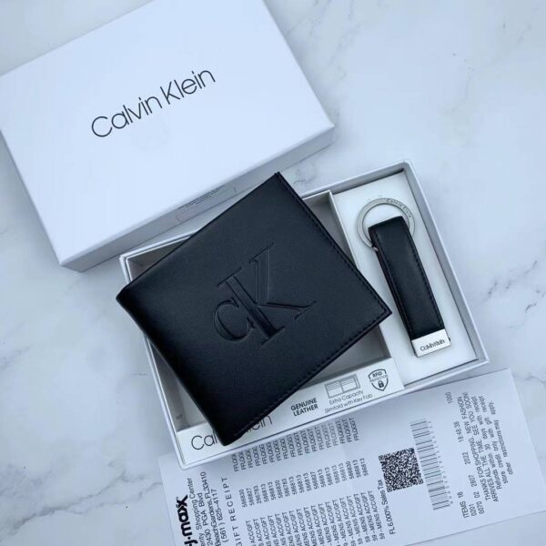 Calvin Klein Wallet & Keychain Set For Men