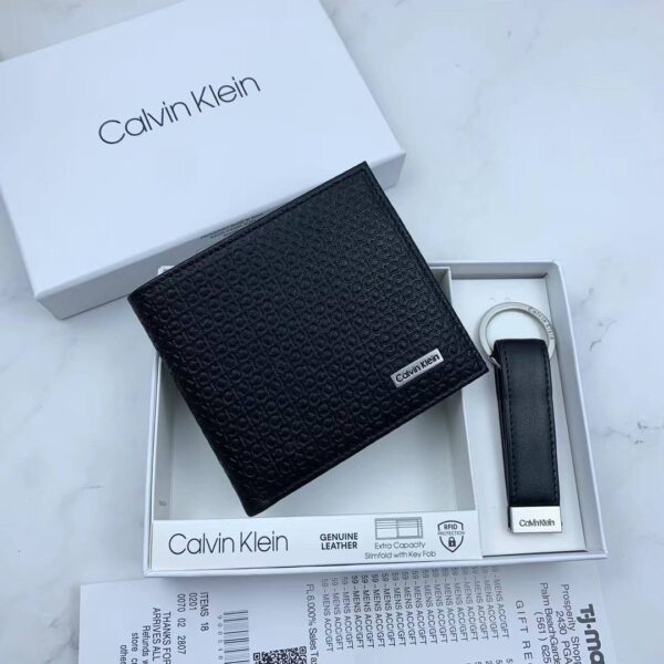 Calvin Klein Wallet & Keychain Set For Men