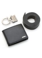 CK Black Leather Wallet-Belt Set For Men