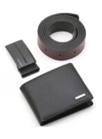 CK Black Leather Wallet-Belt Set For Men