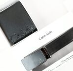 CK Black Leather Wallet-Belt Set For Men