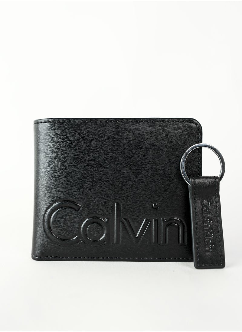 01-331.jpg CK Black Leather Wallet-keychain Set For Men - Image 1