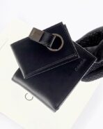CK Black Leather Wallet-keychain Set For Men