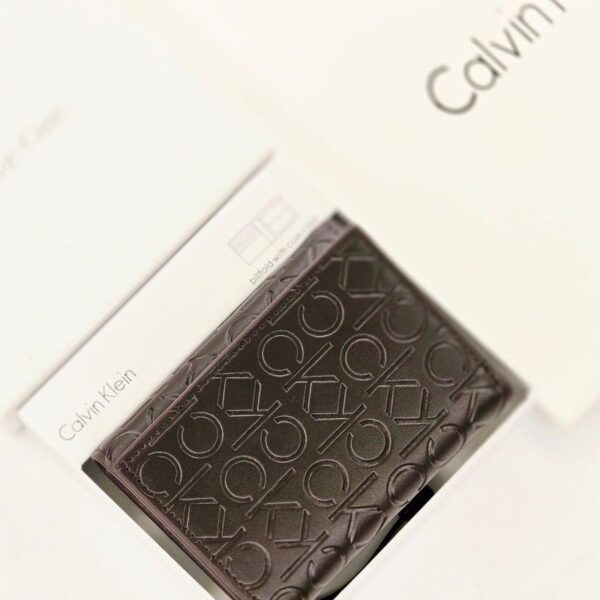 CK Brown Leather Trifold Wallet For Men
