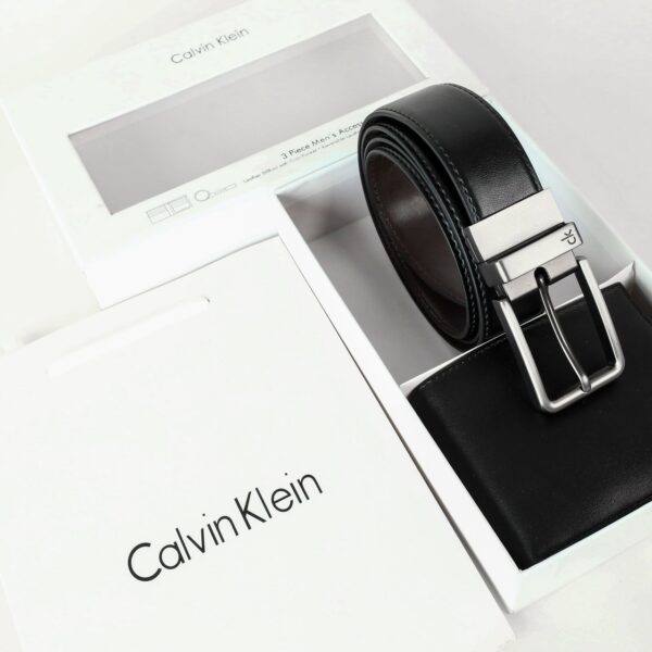 CK Leather Wallet-Belt Set For Men