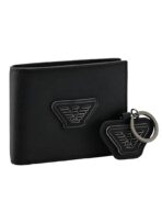 EA Black Wallet-Keychain Set For Men