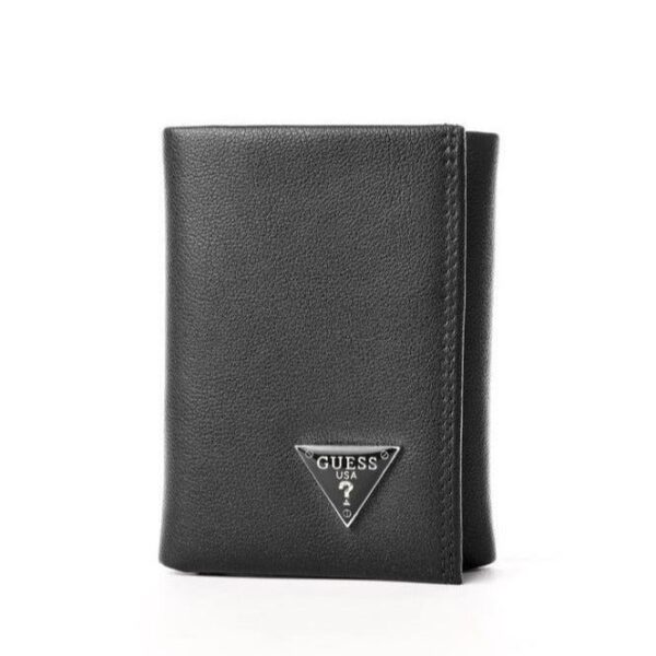 GU Black Trifold Wallet For Men