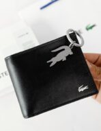 LC Black Leather Wallet-Keychain Set For Men
