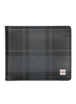 TH Black Checkered Wallet For Men