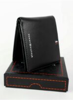 TH Black Leather Wallet For Men