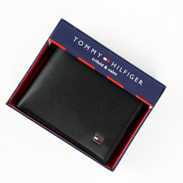 TH Black Leather Wallet For Men
