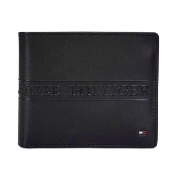 TH Black Leather Wallet For Men