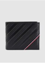 TH Black Leather Wallet For Men