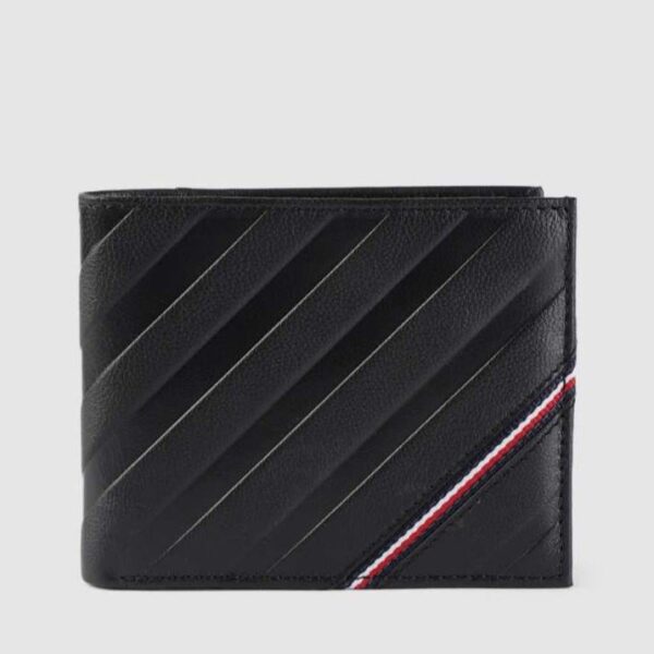 TH Black Leather Wallet For Men