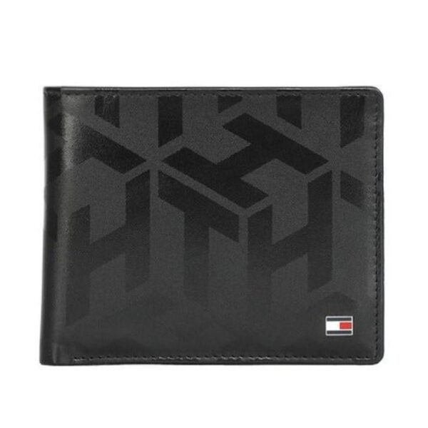 TH Black Leather Wallet For Men