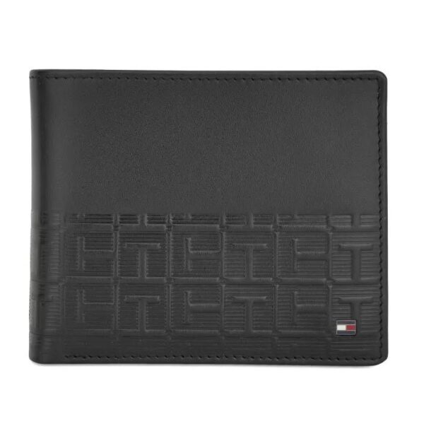 TH Black Leather Wallet For Men