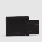 TH Black Leather Wallet With Card Holder For Men