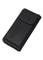 TH Long Black Leather Wallet For Men