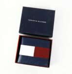 TH Navy Leather Bifold Wallet For Men
