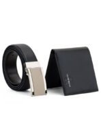 CK Black Leather Wallet-Belt Set For Men - Image 2