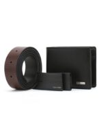 CK Black Leather Wallet-Belt Set For Men - Image 2