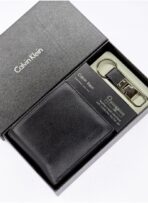CK Black Leather Wallet-keychain Set For Men - Image 2