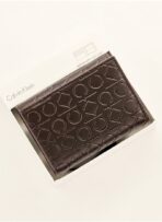 CK Brown Leather Trifold Wallet For Men - Image 2