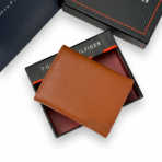 TH Camel Leather Trifold Wallet For Men - Image 2