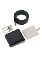 EA Black Leather Wallet-Belt Set For Men - Image 2