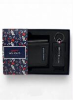 TH Black Leather Wallet-Keychain Set For Men - Image 2