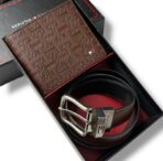 TH Brown Leather Wallet-Belt Set For Men - Image 2