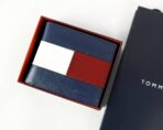 TH Navy Leather Bifold Wallet For Men - Image 2